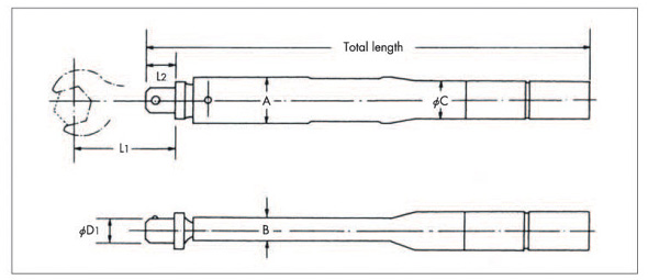 Cần siết lực SPCK (2N.m ~ 440N.m) thay đổi đầu ratchet, lực đặt sẵn, chuôi kim loại